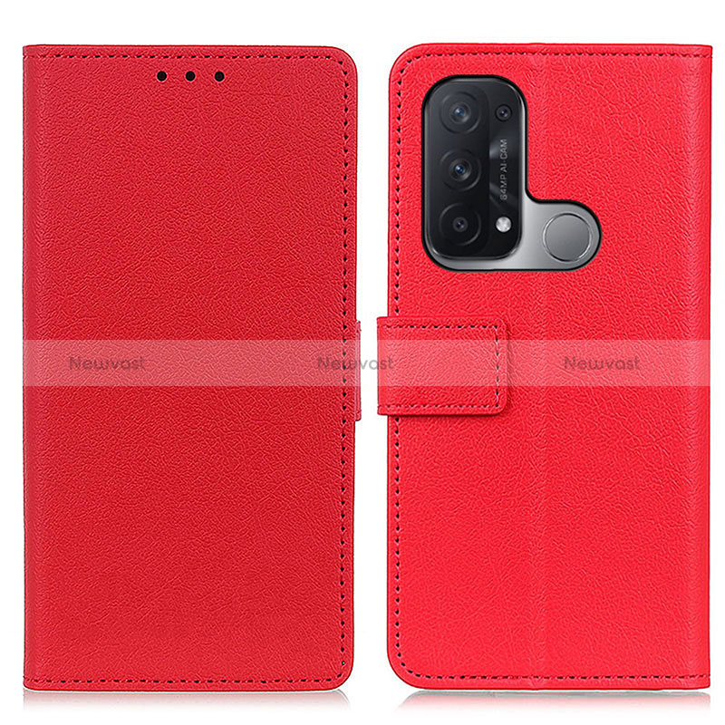 Leather Case Stands Flip Cover Holder M08L for Oppo Reno5 A Red