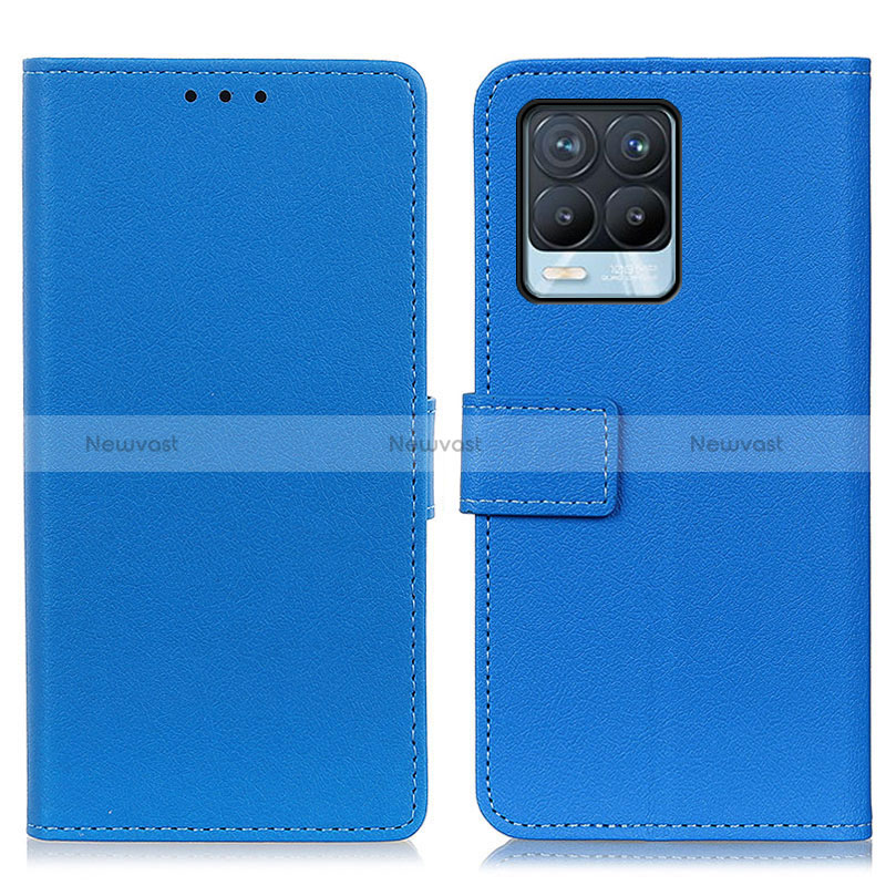 Leather Case Stands Flip Cover Holder M08L for Realme 8 4G Blue