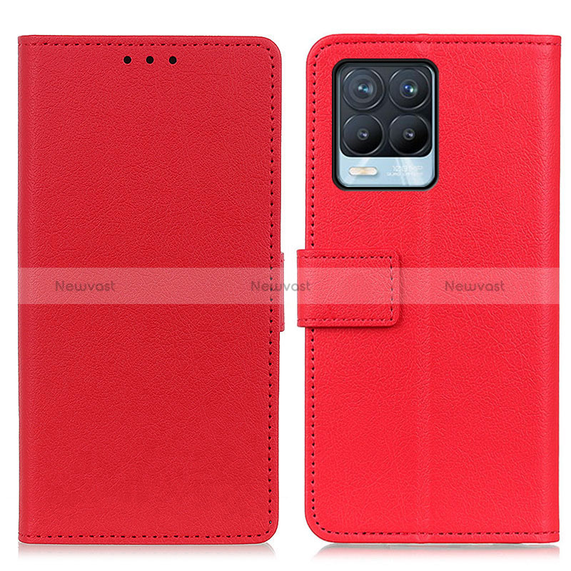 Leather Case Stands Flip Cover Holder M08L for Realme 8 Pro Red