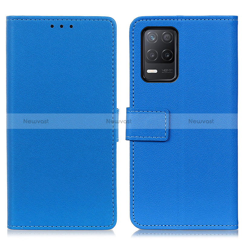 Leather Case Stands Flip Cover Holder M08L for Realme 8s 5G Blue