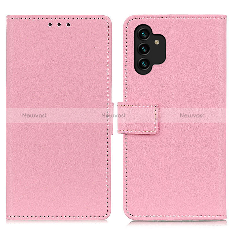 Leather Case Stands Flip Cover Holder M08L for Samsung Galaxy A13 4G Pink