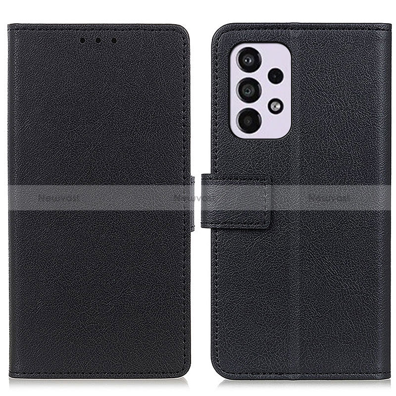 Leather Case Stands Flip Cover Holder M08L for Samsung Galaxy A33 5G Black