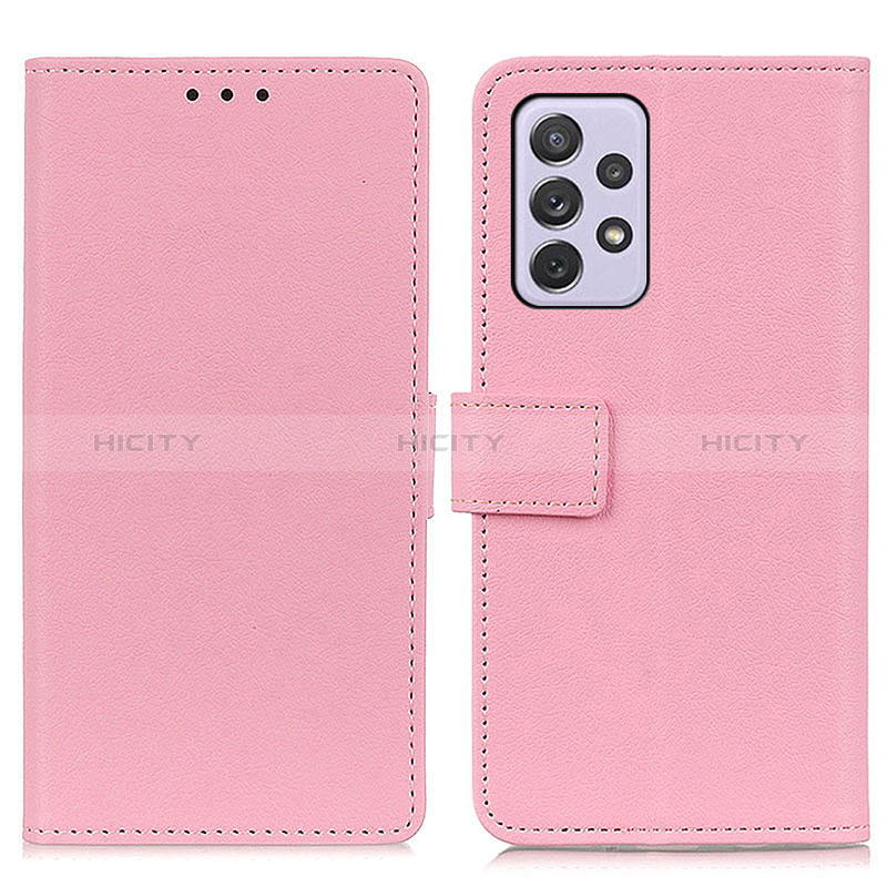 Leather Case Stands Flip Cover Holder M08L for Samsung Galaxy A73 5G Pink