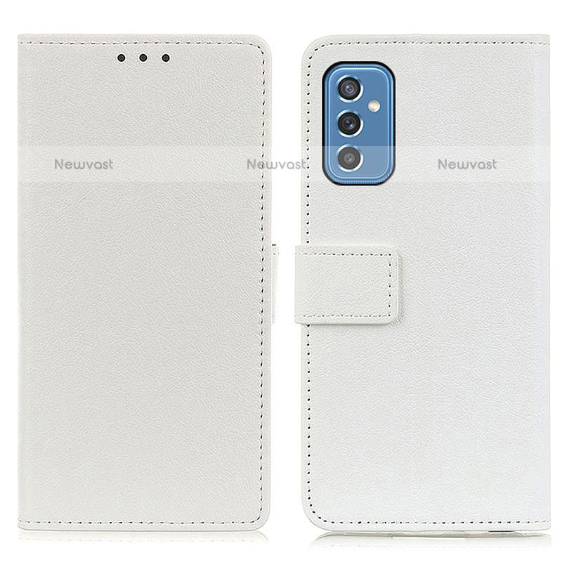 Leather Case Stands Flip Cover Holder M08L for Samsung Galaxy M52 5G White