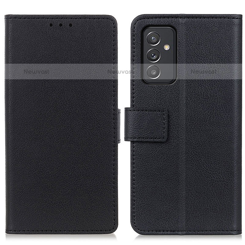 Leather Case Stands Flip Cover Holder M08L for Samsung Galaxy Quantum2 5G Black