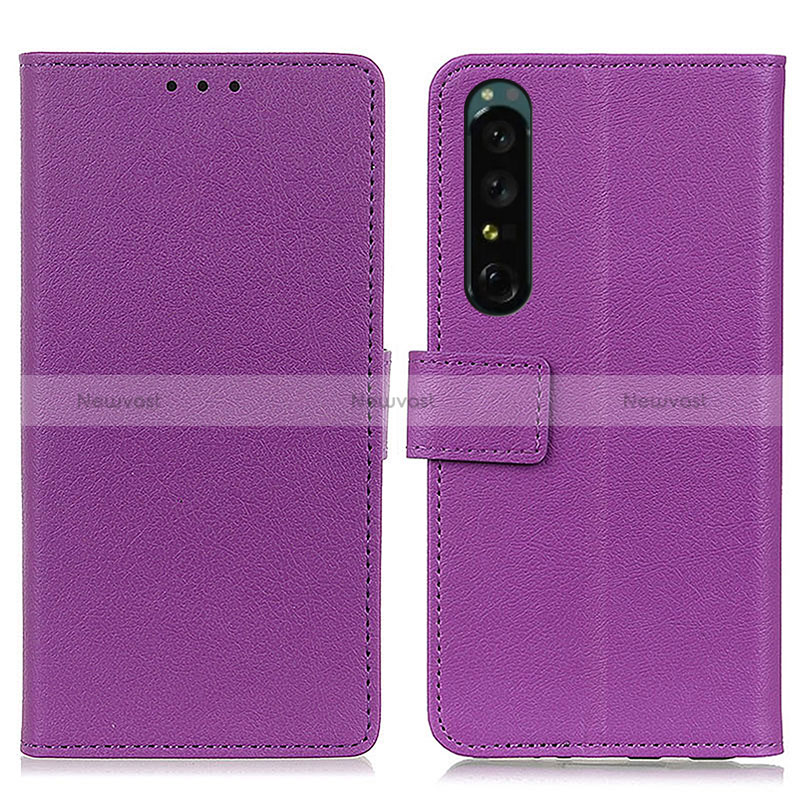 Leather Case Stands Flip Cover Holder M08L for Sony Xperia 1 IV