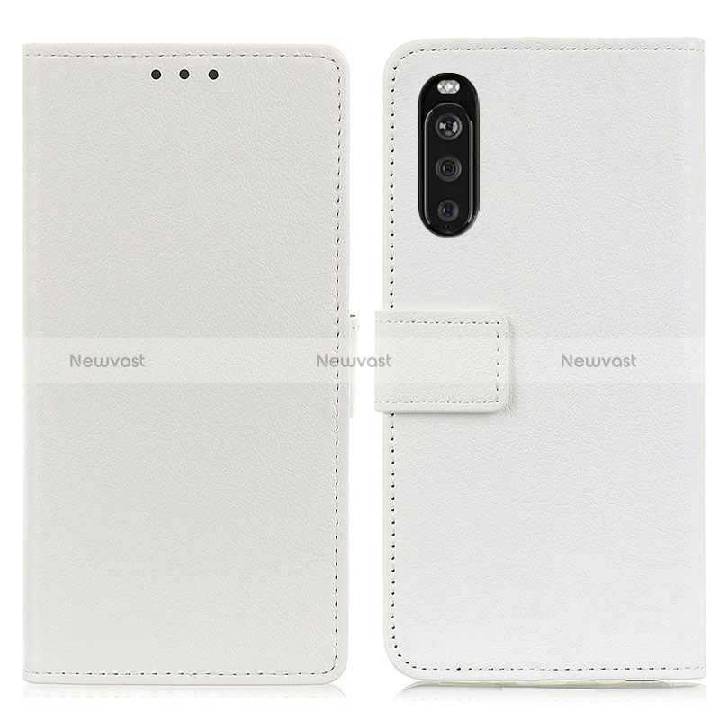 Leather Case Stands Flip Cover Holder M08L for Sony Xperia 10 III SO-52B White