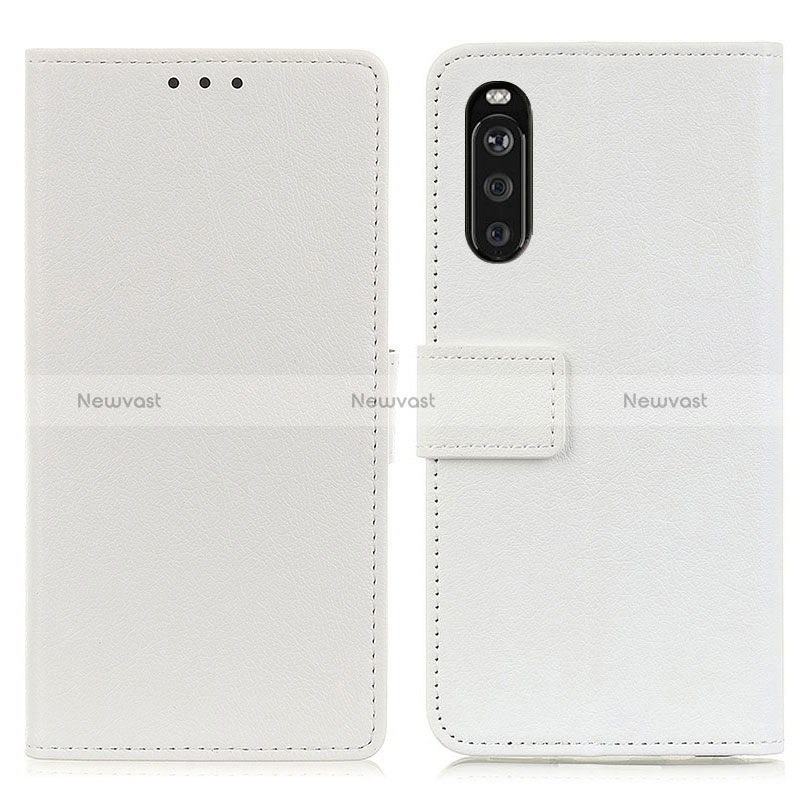 Leather Case Stands Flip Cover Holder M08L for Sony Xperia 10 III White