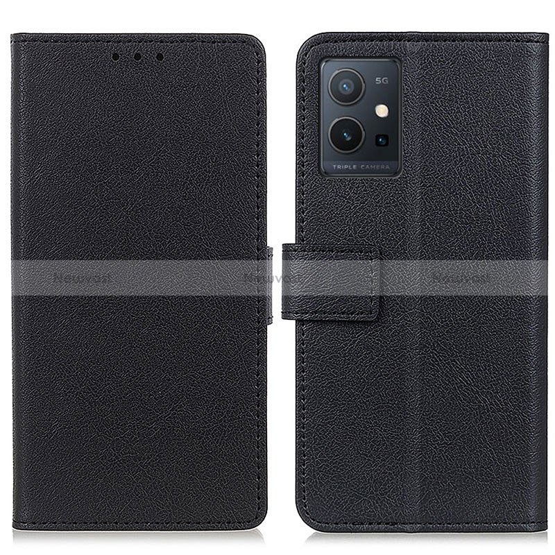 Leather Case Stands Flip Cover Holder M08L for Vivo iQOO Z6 5G Black