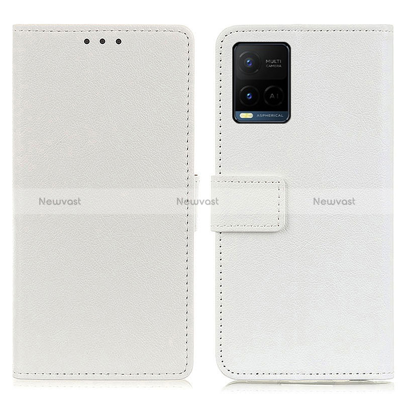 Leather Case Stands Flip Cover Holder M08L for Vivo Y33T White