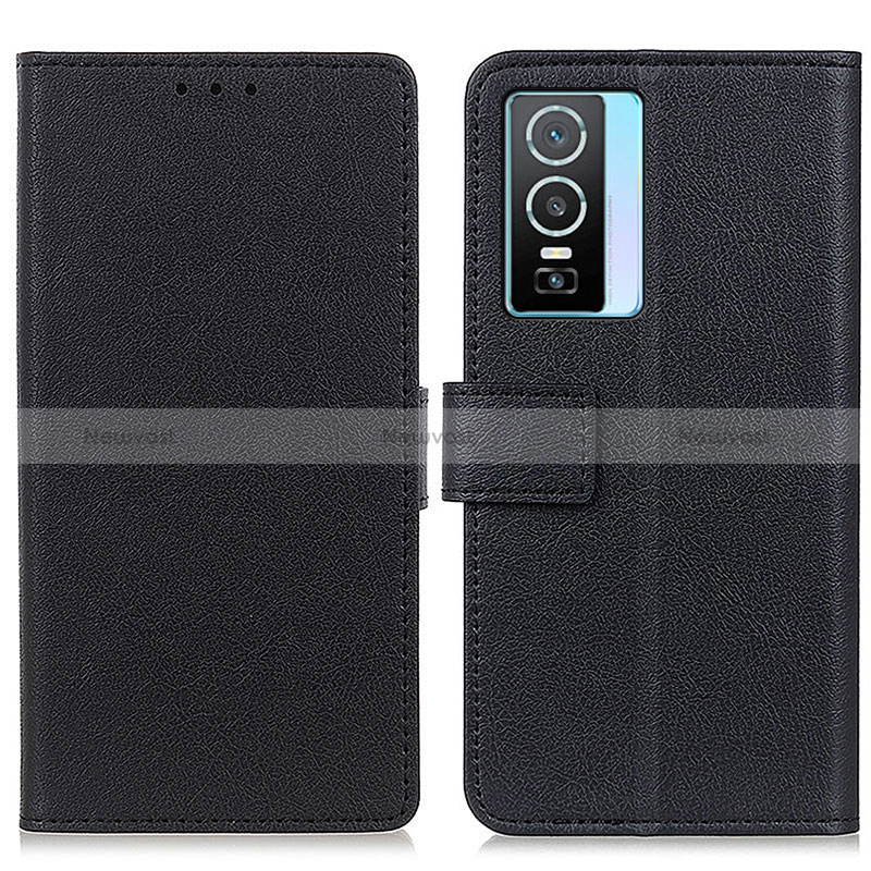 Leather Case Stands Flip Cover Holder M08L for Vivo Y74s 5G Black