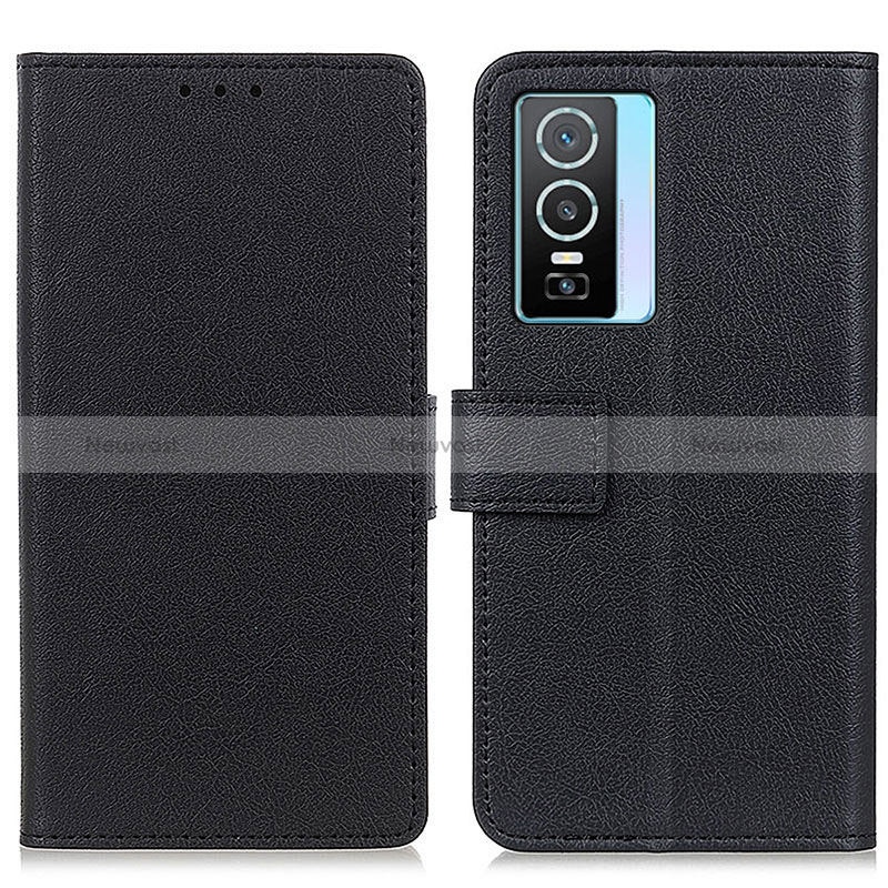 Leather Case Stands Flip Cover Holder M08L for Vivo Y76s 5G Black
