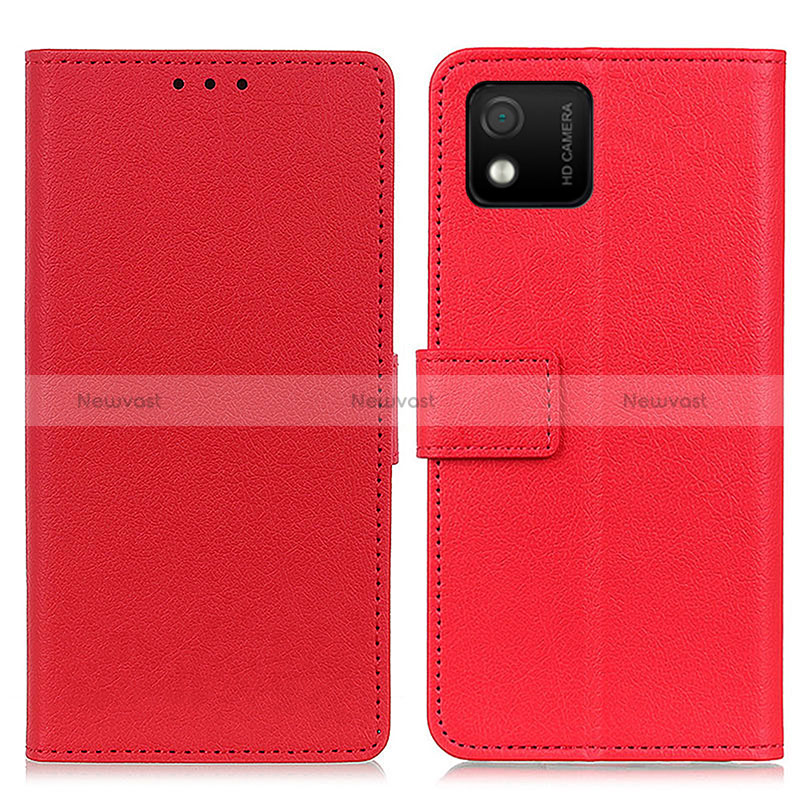 Leather Case Stands Flip Cover Holder M08L for Wiko Y52 Red