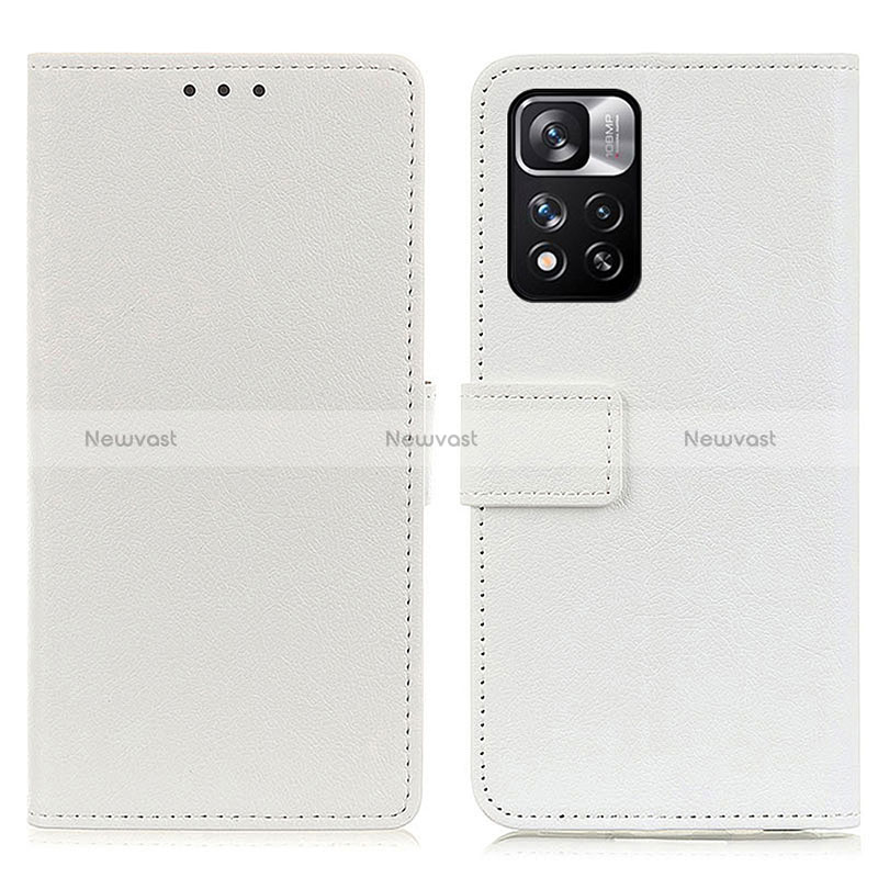 Leather Case Stands Flip Cover Holder M08L for Xiaomi Mi 11i 5G (2022) White
