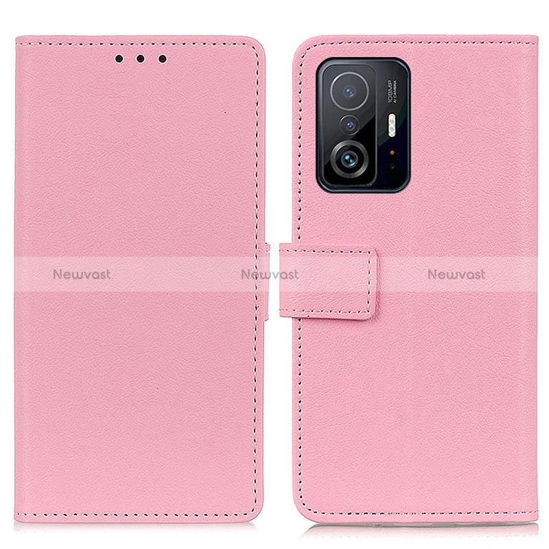 Leather Case Stands Flip Cover Holder M08L for Xiaomi Mi 11T 5G Pink