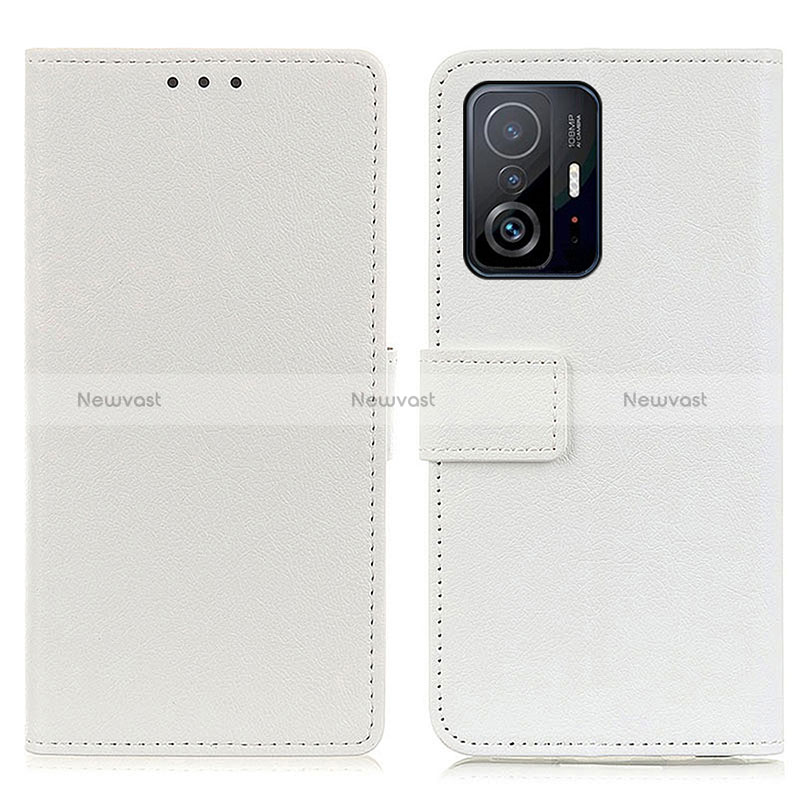 Leather Case Stands Flip Cover Holder M08L for Xiaomi Mi 11T 5G White