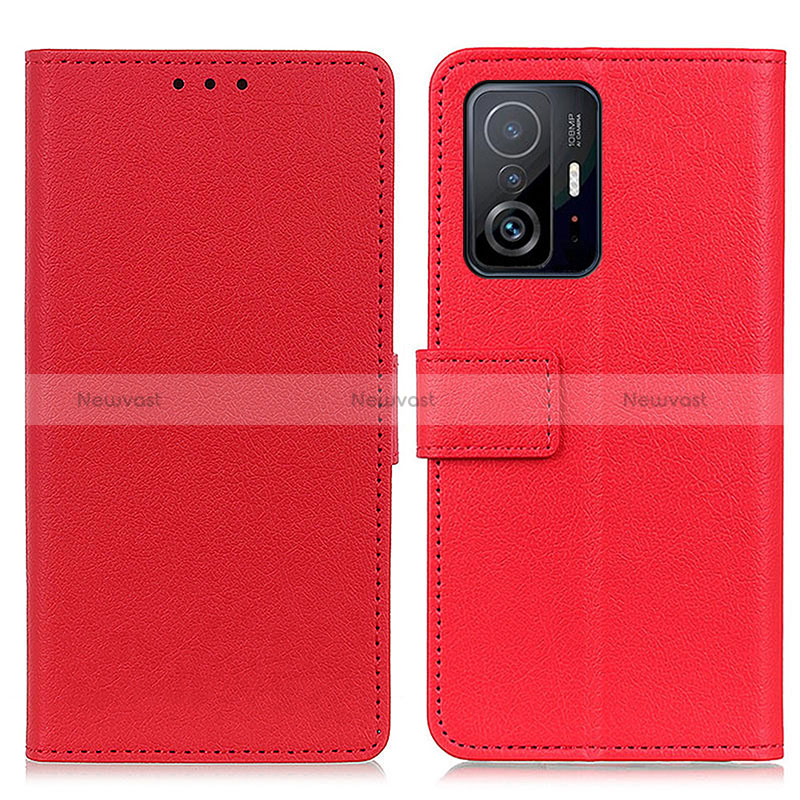 Leather Case Stands Flip Cover Holder M08L for Xiaomi Mi 11T Pro 5G Red