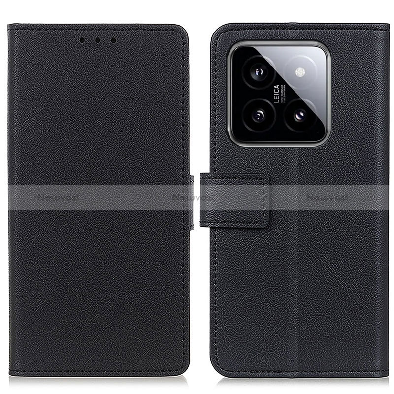 Leather Case Stands Flip Cover Holder M08L for Xiaomi Mi 14 Pro 5G Black