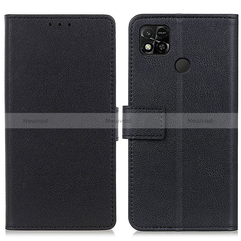 Leather Case Stands Flip Cover Holder M08L for Xiaomi POCO C3 Black