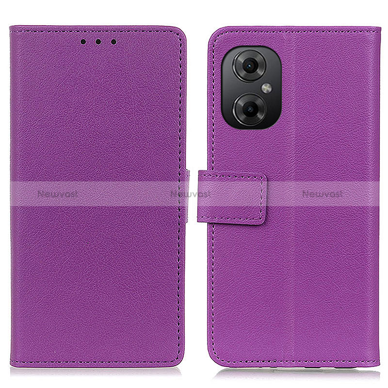 Leather Case Stands Flip Cover Holder M08L for Xiaomi Poco M4 5G Purple