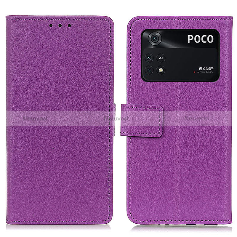 Leather Case Stands Flip Cover Holder M08L for Xiaomi Poco M4 Pro 4G