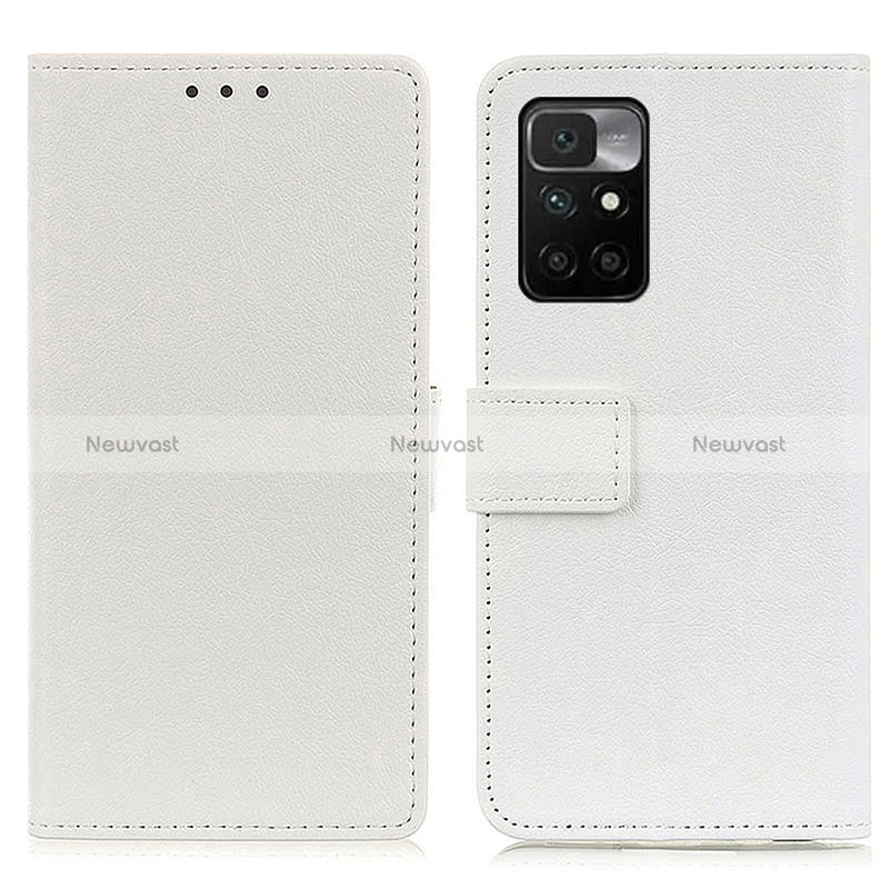 Leather Case Stands Flip Cover Holder M08L for Xiaomi Redmi 10 (2022) White