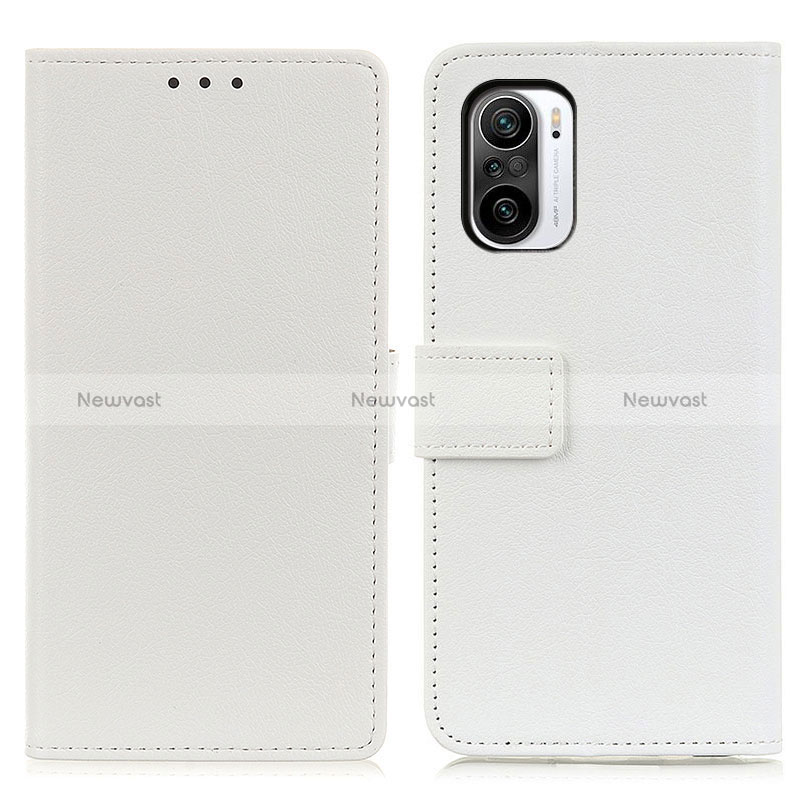 Leather Case Stands Flip Cover Holder M08L for Xiaomi Redmi K40 Pro 5G White