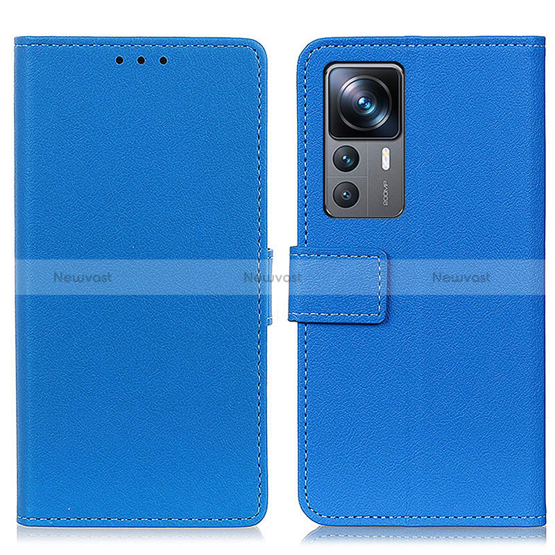 Leather Case Stands Flip Cover Holder M08L for Xiaomi Redmi K50 Ultra 5G Blue