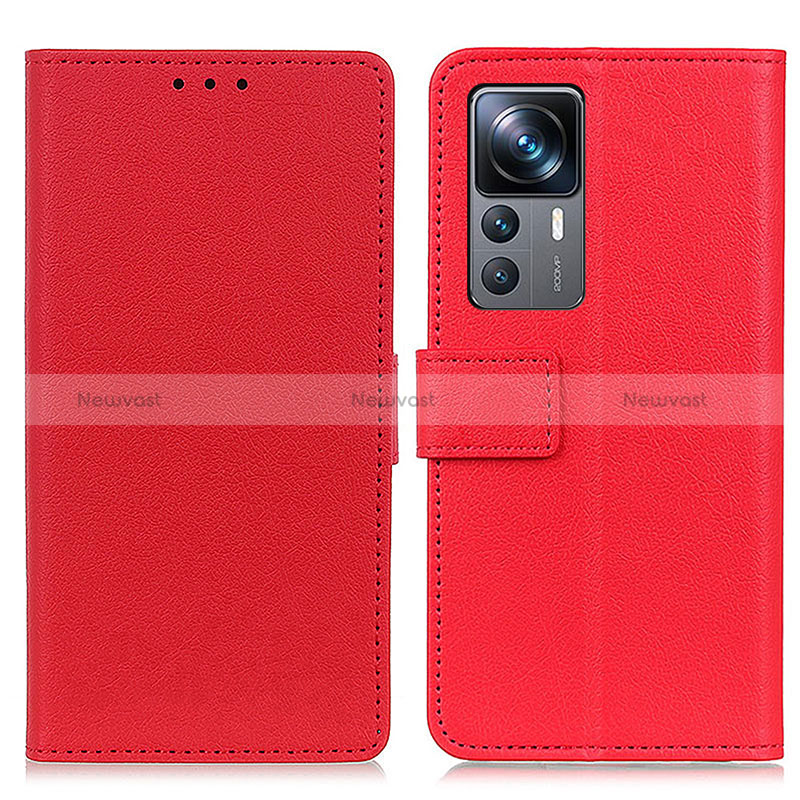 Leather Case Stands Flip Cover Holder M08L for Xiaomi Redmi K50 Ultra 5G Red