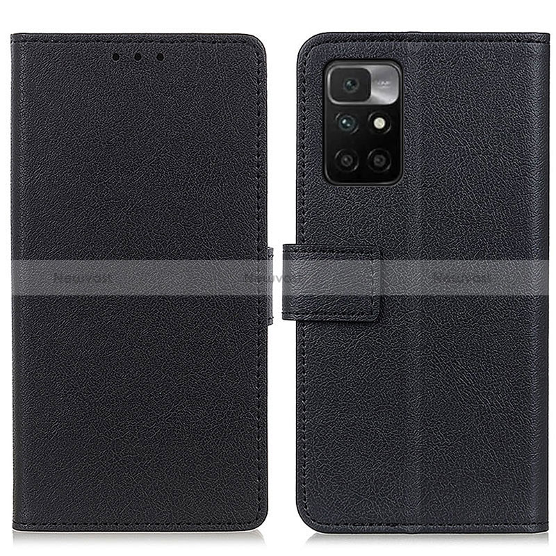 Leather Case Stands Flip Cover Holder M08L for Xiaomi Redmi Note 11 4G (2021) Black