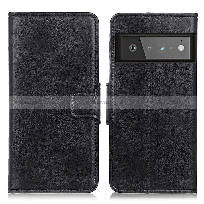 Leather Case Stands Flip Cover Holder M09L for Google Pixel 6 Pro 5G Black