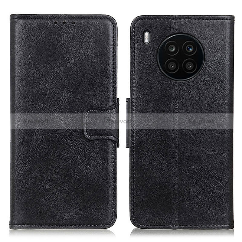 Leather Case Stands Flip Cover Holder M09L for Huawei Honor 50 Lite Black