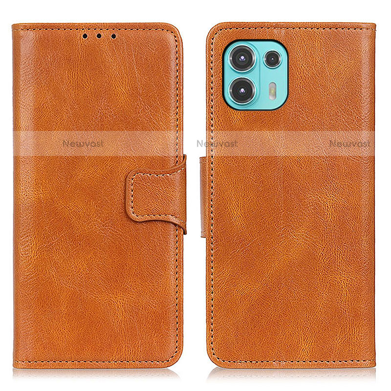 Leather Case Stands Flip Cover Holder M09L for Motorola Moto Edge 20 Lite 5G Brown