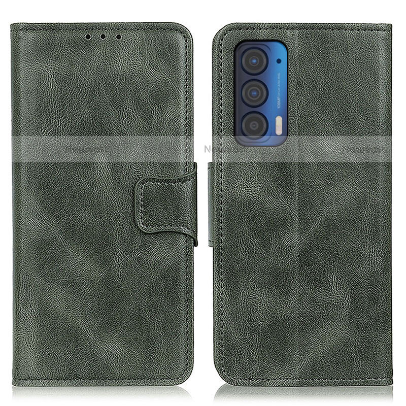 Leather Case Stands Flip Cover Holder M09L for Motorola Moto Edge (2021) 5G Green