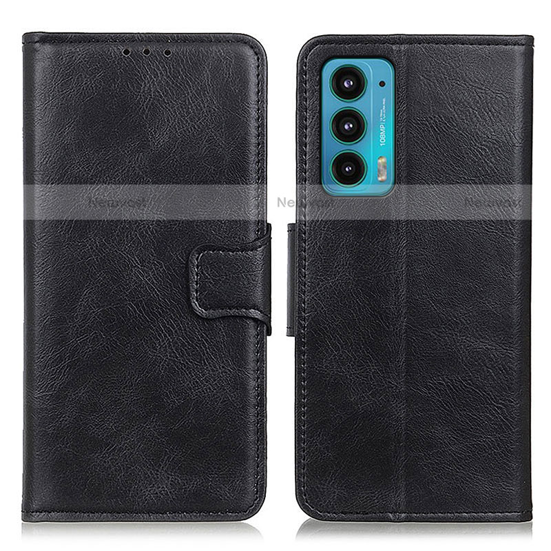 Leather Case Stands Flip Cover Holder M09L for Motorola Moto Edge Lite 5G Black