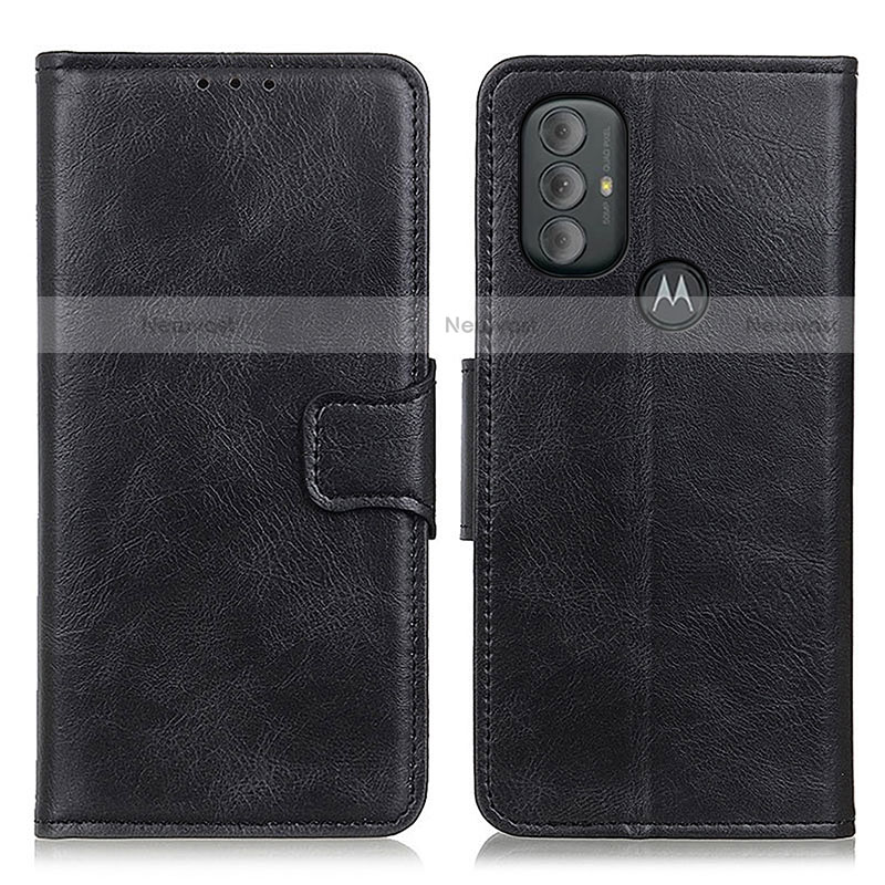 Leather Case Stands Flip Cover Holder M09L for Motorola Moto G Play (2023) Black