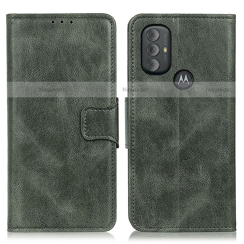 Leather Case Stands Flip Cover Holder M09L for Motorola Moto G Play (2023) Green