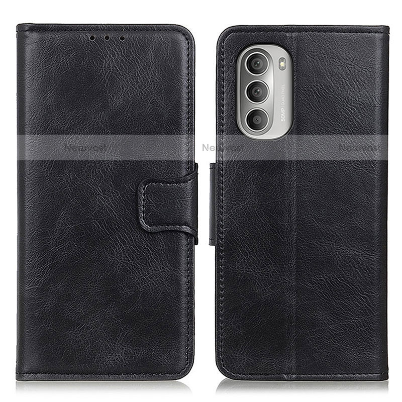 Leather Case Stands Flip Cover Holder M09L for Motorola Moto G Stylus (2022) 4G Black