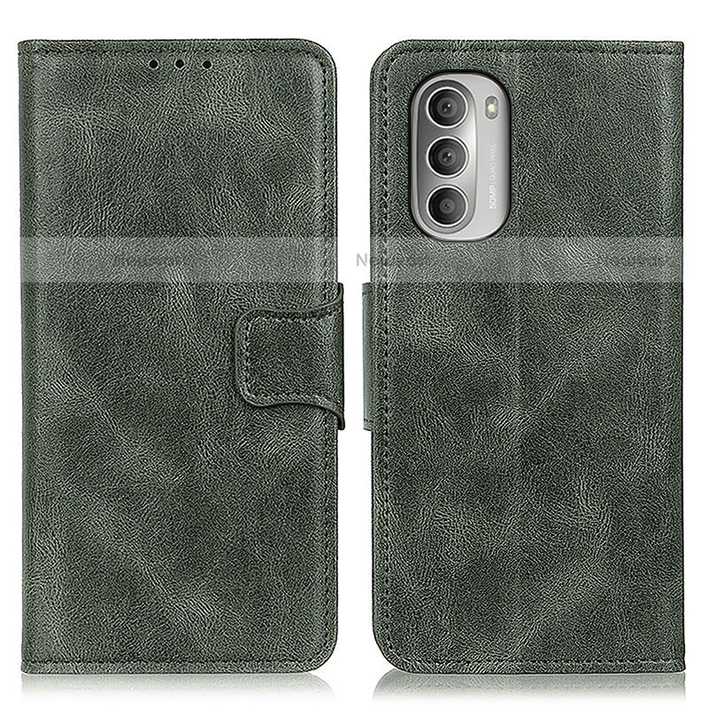 Leather Case Stands Flip Cover Holder M09L for Motorola Moto G Stylus (2022) 4G Green