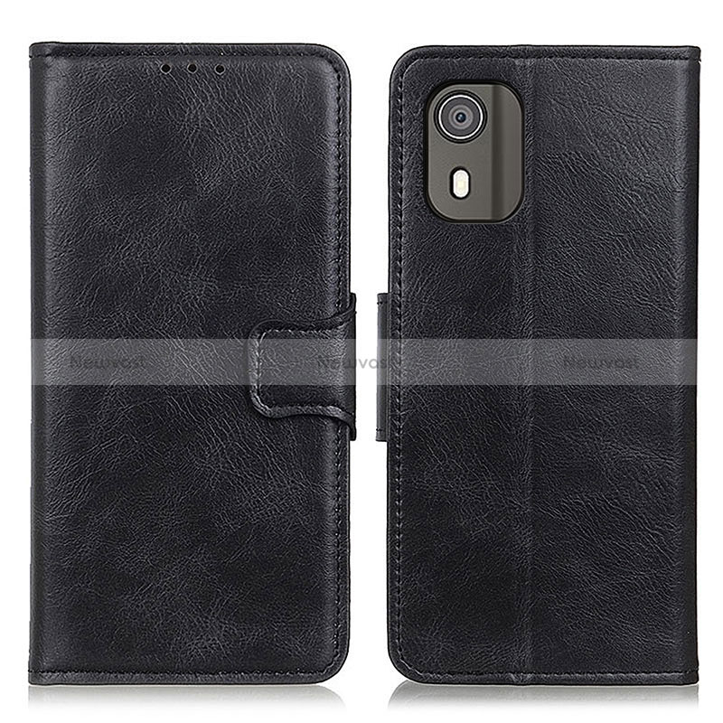 Leather Case Stands Flip Cover Holder M09L for Nokia C02 Black