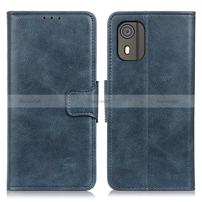 Leather Case Stands Flip Cover Holder M09L for Nokia C02 Blue