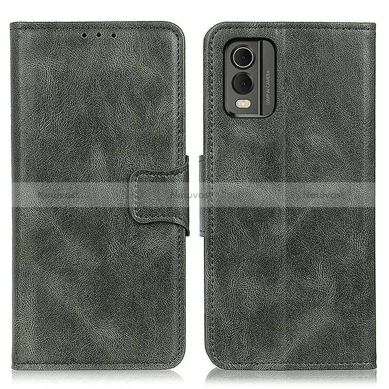 Leather Case Stands Flip Cover Holder M09L for Nokia C210 Green