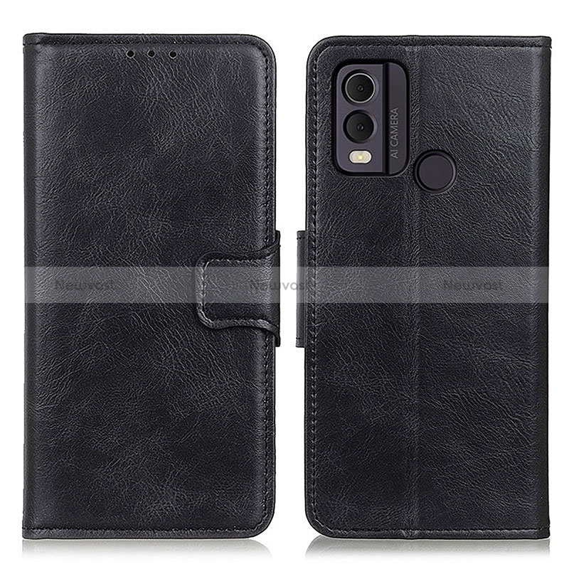 Leather Case Stands Flip Cover Holder M09L for Nokia C22 Black