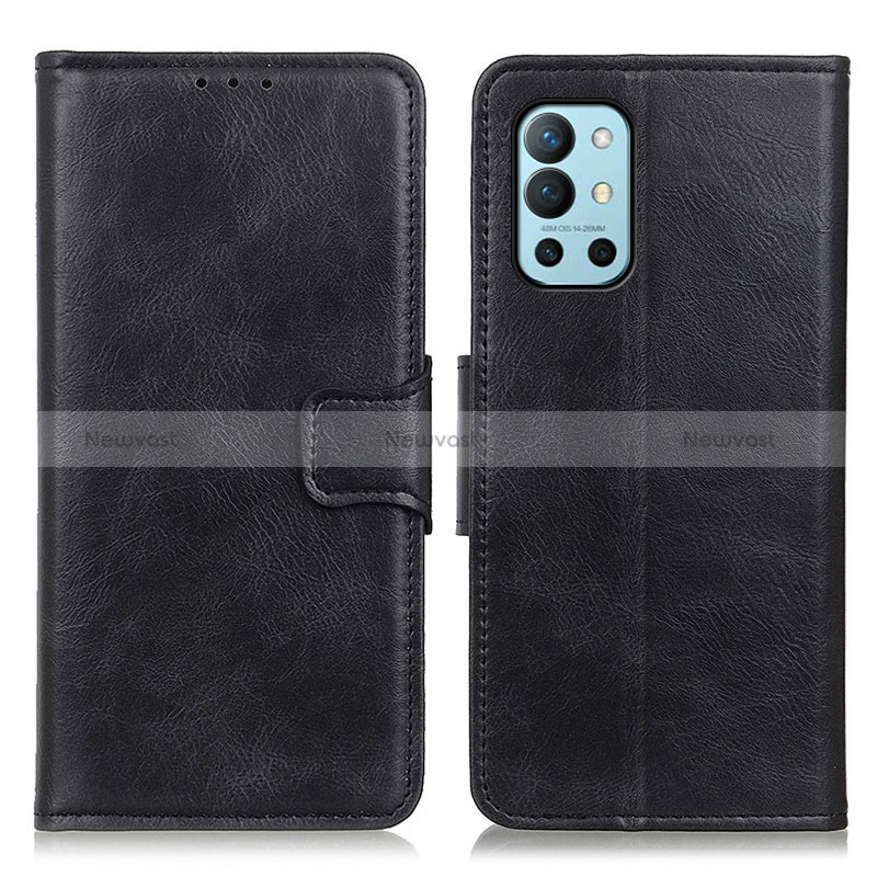 Leather Case Stands Flip Cover Holder M09L for OnePlus 9R 5G Black