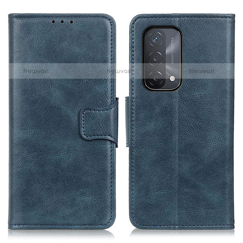 Leather Case Stands Flip Cover Holder M09L for OnePlus Nord N200 5G Blue