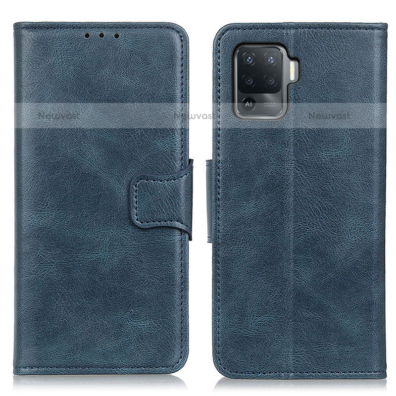 Leather Case Stands Flip Cover Holder M09L for Oppo A94 4G Blue