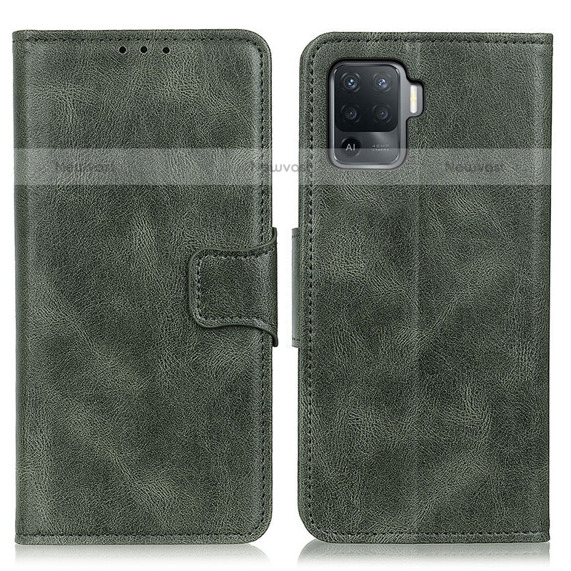 Leather Case Stands Flip Cover Holder M09L for Oppo A94 4G Green