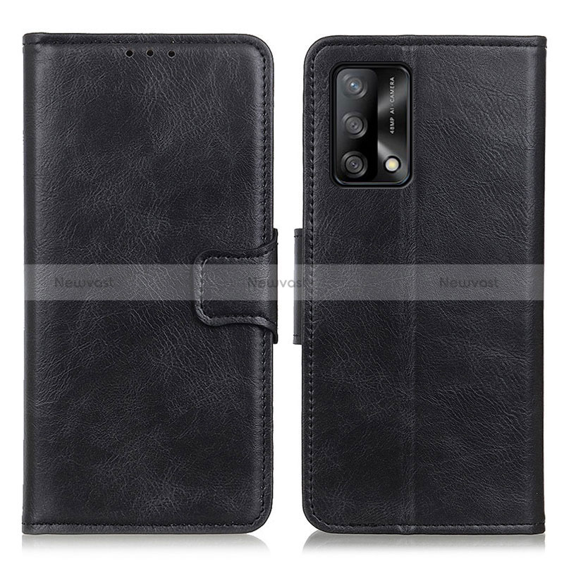 Leather Case Stands Flip Cover Holder M09L for Oppo F19s Black