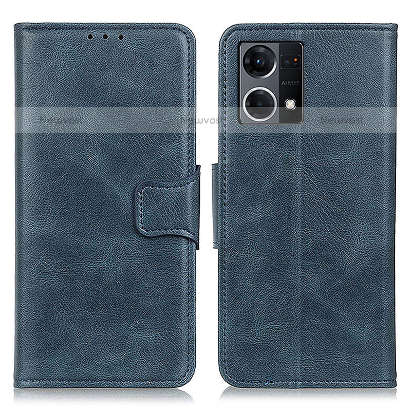 Leather Case Stands Flip Cover Holder M09L for Oppo F21s Pro 4G Blue