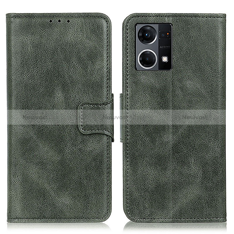 Leather Case Stands Flip Cover Holder M09L for Oppo Reno7 4G Green